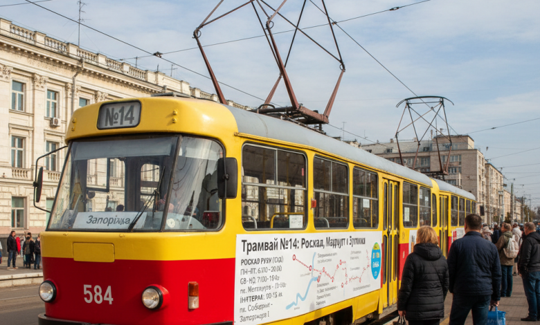Трамвай №14 в Запорожье